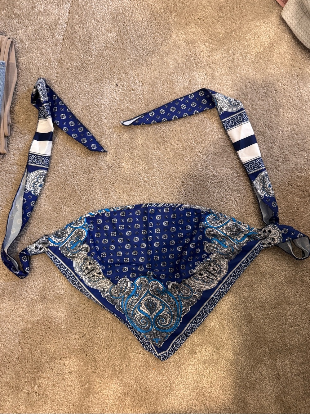 Blue Paisley Bandana Scarf Tie